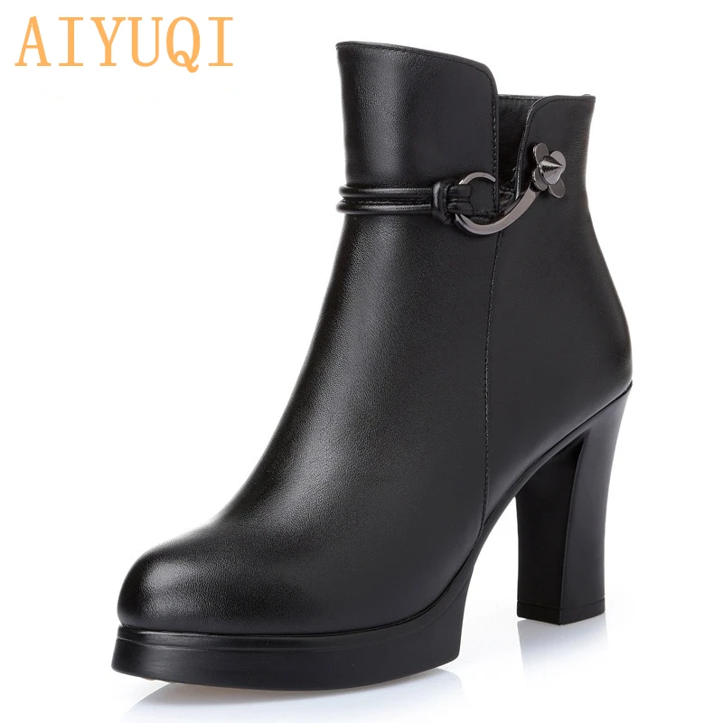 AIYUQI 2020 autumn and winter new platform heels genuine leather boots ankle wool warm women's booties Sexy party boots female
AIYUQI 2020 autumn and winter new platform heels genuine leather boots ankle wool warm women's booties Sexy party boots female