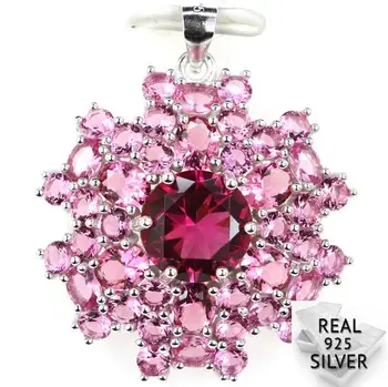 Guarantee Real 925 Solid Sterling Silver 5.7g Pink Tourmaline Wedding Woman's Pendant 34x29mm 
Guarantee Real 925 Solid Sterling Silver 5.7g Pink Tourmaline Wedding Woman's Pendant 34x29mm