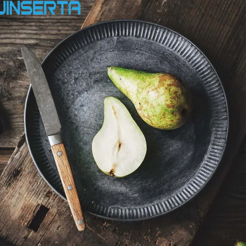 JINSERTA Retro Iron Storage Serving Tray Antique Metal Round Tray Dessert Cake Dried Fruit Plate Home Kitchen Decoration
JINSERTA Retro Iron Storage Serving Tray Antique Metal Round Tray Dessert Cake Dried Fruit Plate Home Kitchen Decoration