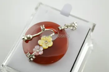 Red Carnelian Round Donut Stone Pendant with shell Flower Flower Branch Beads covered
Red Carnelian Round Donut Stone Pendant with shell Flower Flower Branch Beads covered