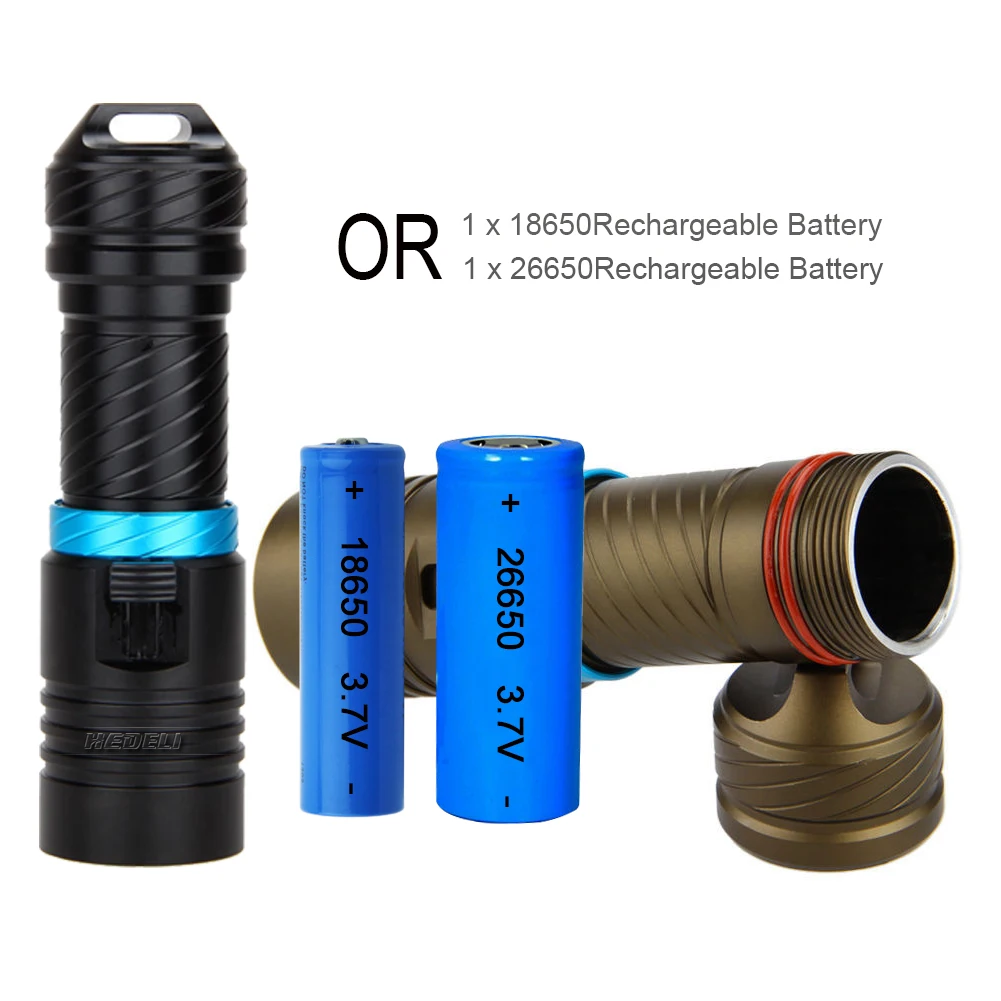 led Waterproof Diving Flashlight Dive L2 Underwater uv light 100 Meters LED Torch Lamp Camping Lanterna use 26650 18650 Battery
led Waterproof Diving Flashlight Dive L2 Underwater uv light 100 Meters LED Torch Lamp Camping Lanterna use 26650 18650 Battery