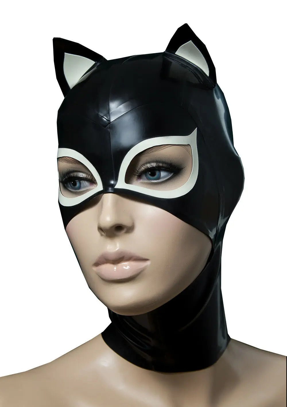 Black Latex Hood Rubber Catwoman Mask with Small Ear Gummi 0.4mm for Catsuit Wear
Black Latex Hood Rubber Catwoman Mask with Small Ear Gummi 0.4mm for Catsuit Wear