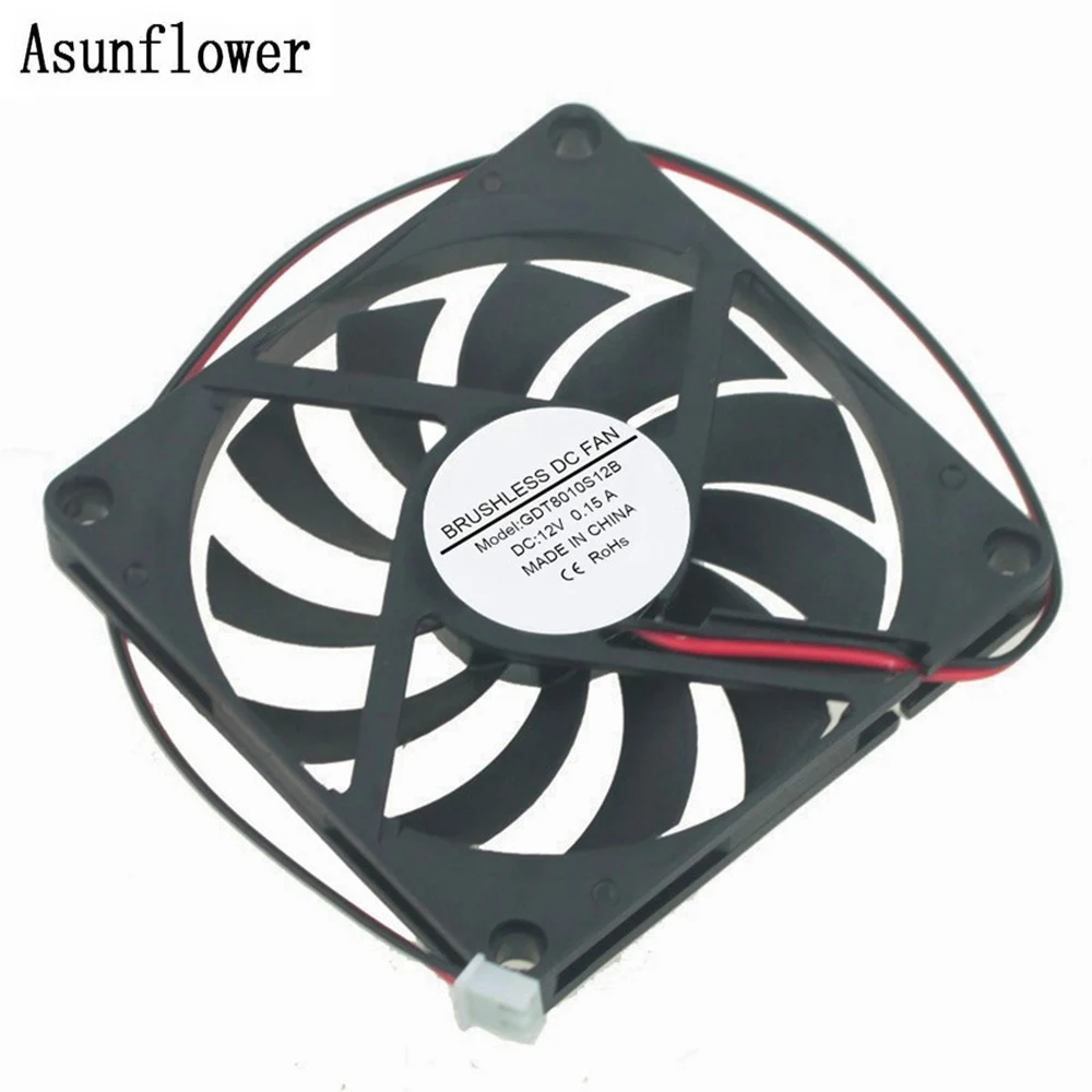 12V Fan Cooler for PC 2-Pin 80x80x10mm Computer CPU Heatsink System Cooling Fan Brushless
12V Fan Cooler for PC 2-Pin 80x80x10mm Computer CPU Heatsink System Cooling Fan Brushless