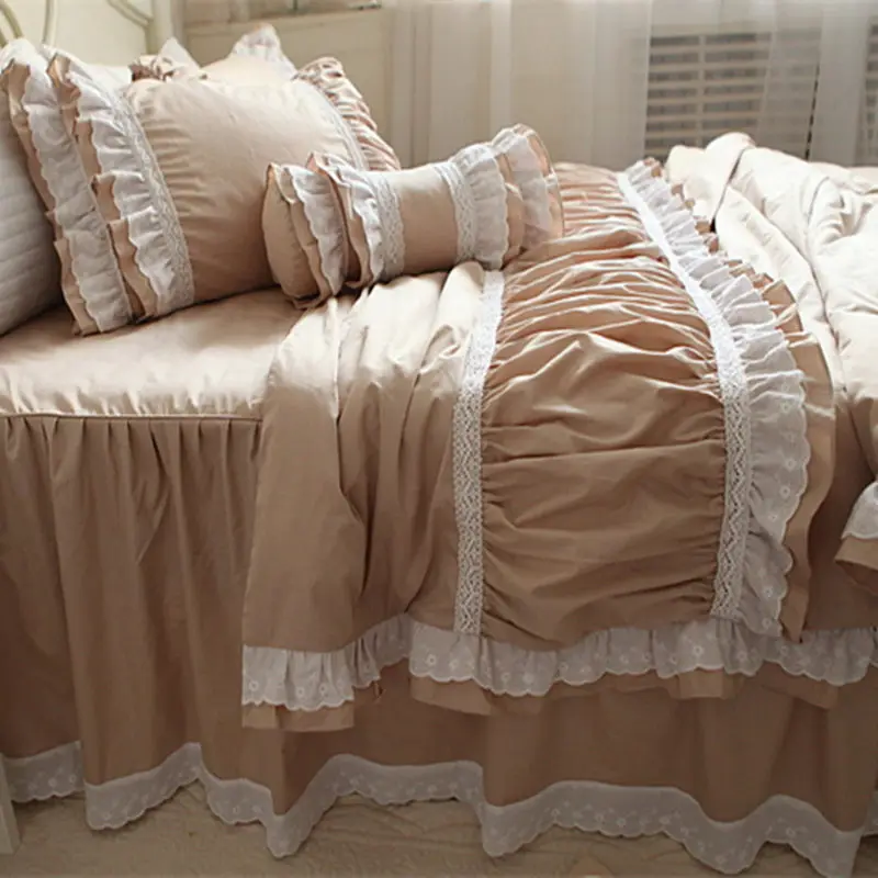 Embroidery Ruffle Lace Bedding Set Luxury Princess Bedding Satin Drill Cotton Duvet Cover Elegant Bedspread Vintage Bedsheet
Embroidery Ruffle Lace Bedding Set Luxury Princess Bedding Satin Drill Cotton Duvet Cover Elegant Bedspread Vintage Bedsheet