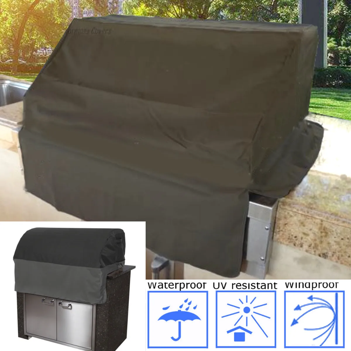 BBQ Outdoor Cover Built-in Gas Barbecue Camping Grill Head/Top Protective Cover Vinyl Fabric BBQ Accessories Black Kitchen Tools
BBQ Outdoor Cover Built-in Gas Barbecue Camping Grill Head/Top Protective Cover Vinyl Fabric BBQ Accessories Black Kitchen Tools
