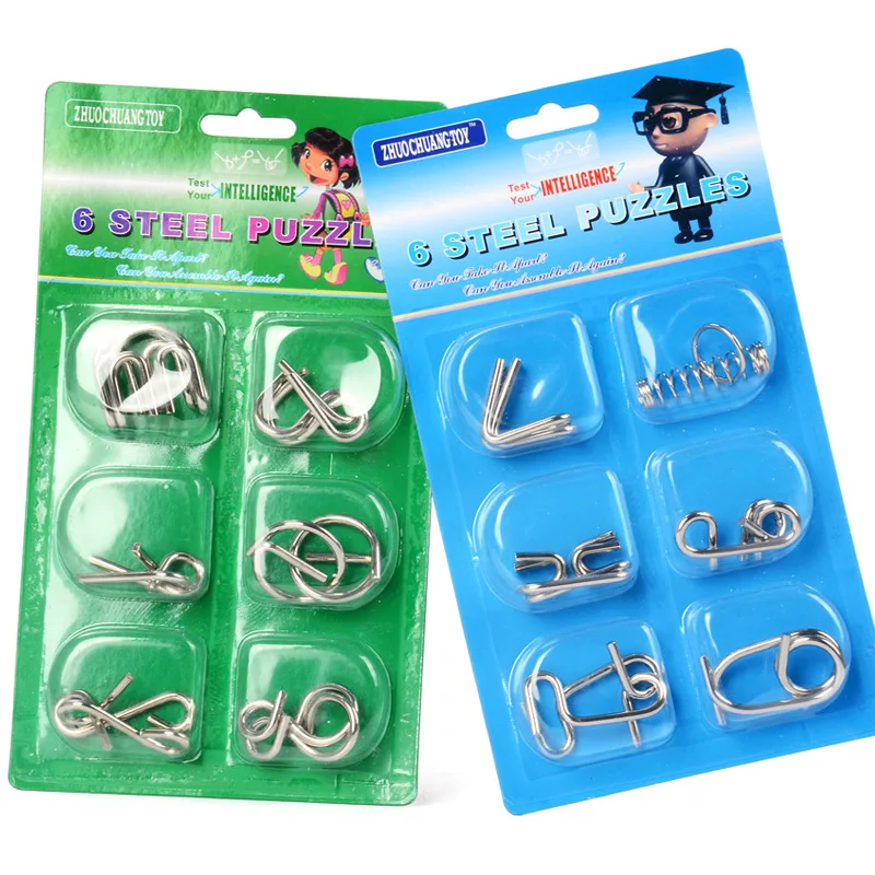 Six sets of Chinese classical unlocking, brainstorming, recreational and mental toys intelligence button nine-link set for kids
Six sets of Chinese classical unlocking, brainstorming, recreational and mental toys intelligence button nine-link set for kids