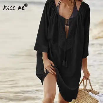 Solid Cotton Tassels Swimsuit Cover Ups Swim Wear Dress Summer Beach Sarong Tunic Women Drawstring Beach Dress Cotton
Solid Cotton Tassels Swimsuit Cover Ups Swim Wear Dress Summer Beach Sarong Tunic Women Drawstring Beach Dress Cotton