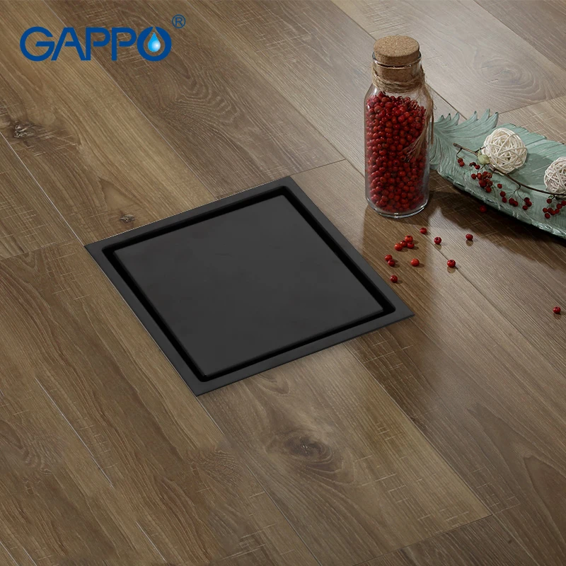 

GAPPO Drains Anti-odor square shower drain strainer Black floor cover bathroom Drain drainers stopper shower floor drains