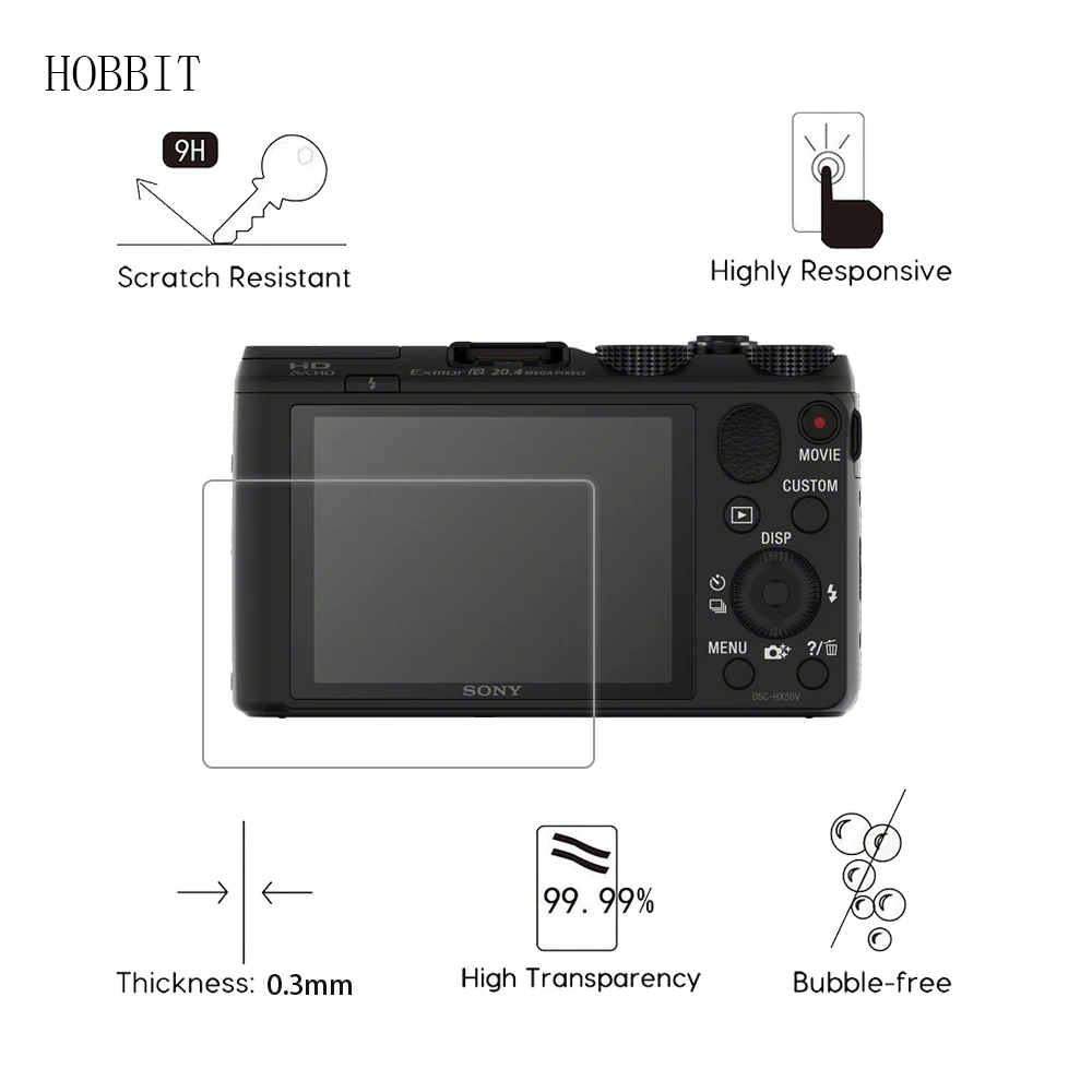 For Sony DSC HX50 HX50V / HX60 HC60V 0.3mm 9H Clear Tempered Glass Screen Protector Digital Camera LCD Anti-Scratch DSLR Film
For Sony DSC HX50 HX50V / HX60 HC60V 0.3mm 9H Clear Tempered Glass Screen Protector Digital Camera LCD Anti-Scratch DSLR Film