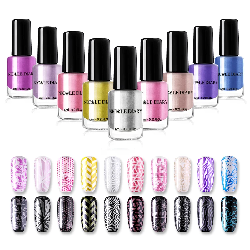 NICOLE DIARY 6ml Metallic Stamping Nail Polish Pure Nail Color Print Nail Art Shimmer DIY Nail Art Varnish
NICOLE DIARY 6ml Metallic Stamping Nail Polish Pure Nail Color Print Nail Art Shimmer DIY Nail Art Varnish