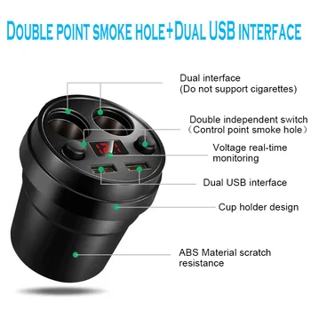 3.1A Car Charger Cigarette Lighter Adapter Splitter Extender with 2 Dual USB Auto Universal Fast Charging M8617
3.1A Car Charger Cigarette Lighter Adapter Splitter Extender with 2 Dual USB Auto Universal Fast Charging M8617