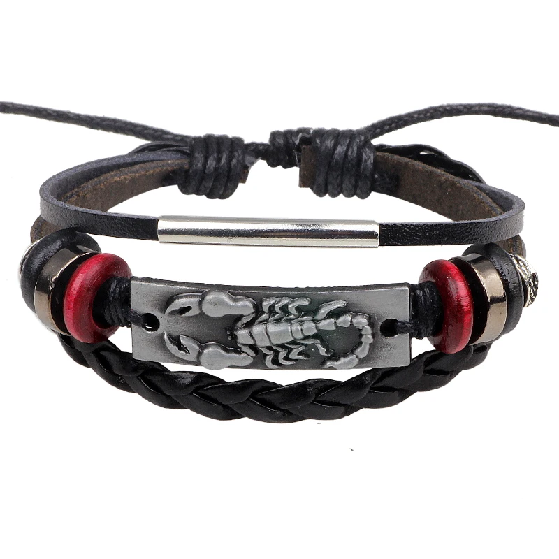 Fashion Multilayer Men Leather Bracelet Charming Scorpion Adjustable Bracelets Bangles Handwoven String Rope Bracelets Jewelry
Fashion Multilayer Men Leather Bracelet Charming Scorpion Adjustable Bracelets Bangles Handwoven String Rope Bracelets Jewelry