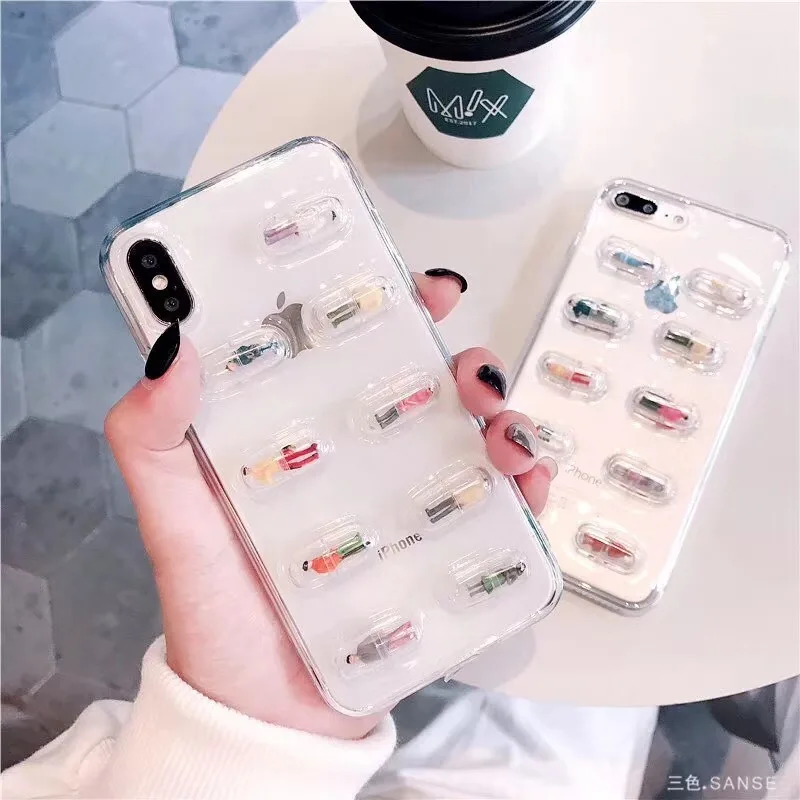 For iphone XR Case 3D Cute Transparent Capsule Pills Phone Case For iPhone 8 7 6 6S Plus XS MAX X 10 Soft TPU Silicon Back Cover
For iphone XR Case 3D Cute Transparent Capsule Pills Phone Case For iPhone 8 7 6 6S Plus XS MAX X 10 Soft TPU Silicon Back Cover