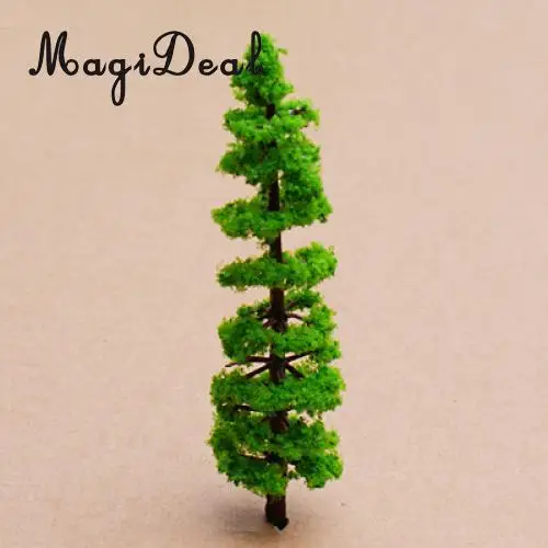 10Pcs/Pack Model Fir Tree Train Track Park Garden Yard Plastic Trunks Set Green Scenery Landscape HO N