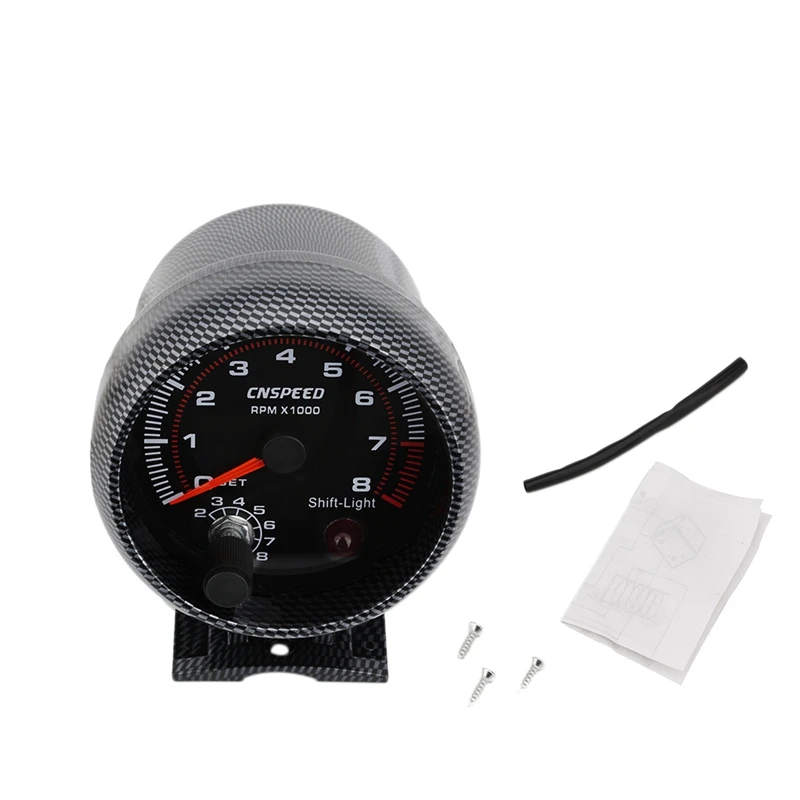 12V 3.75 inch 90Mm Car Modification Meter Tachometer Black Surface Carbon Fiber with Replacement Displacement Lamp 4 6 8 Cylin
12V 3.75 inch 90Mm Car Modification Meter Tachometer Black Surface Carbon Fiber with Replacement Displacement Lamp 4 6 8 Cylin