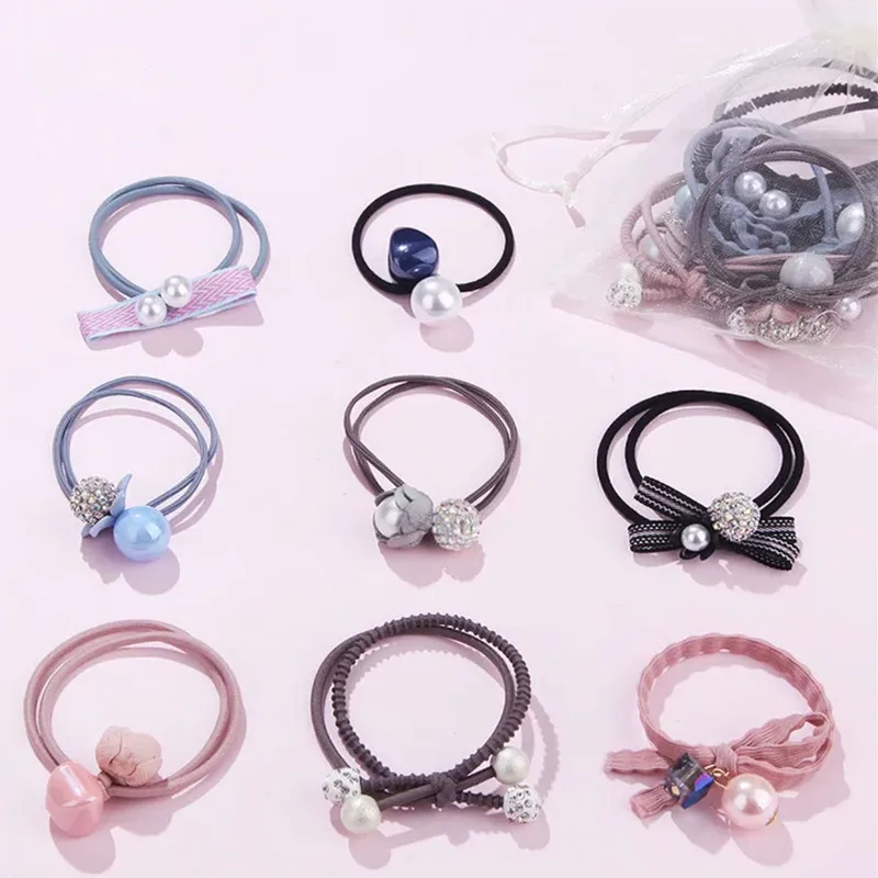 Фото 8psc/лот веревка для волос корейский маленький свежий сладкий простое кольцо