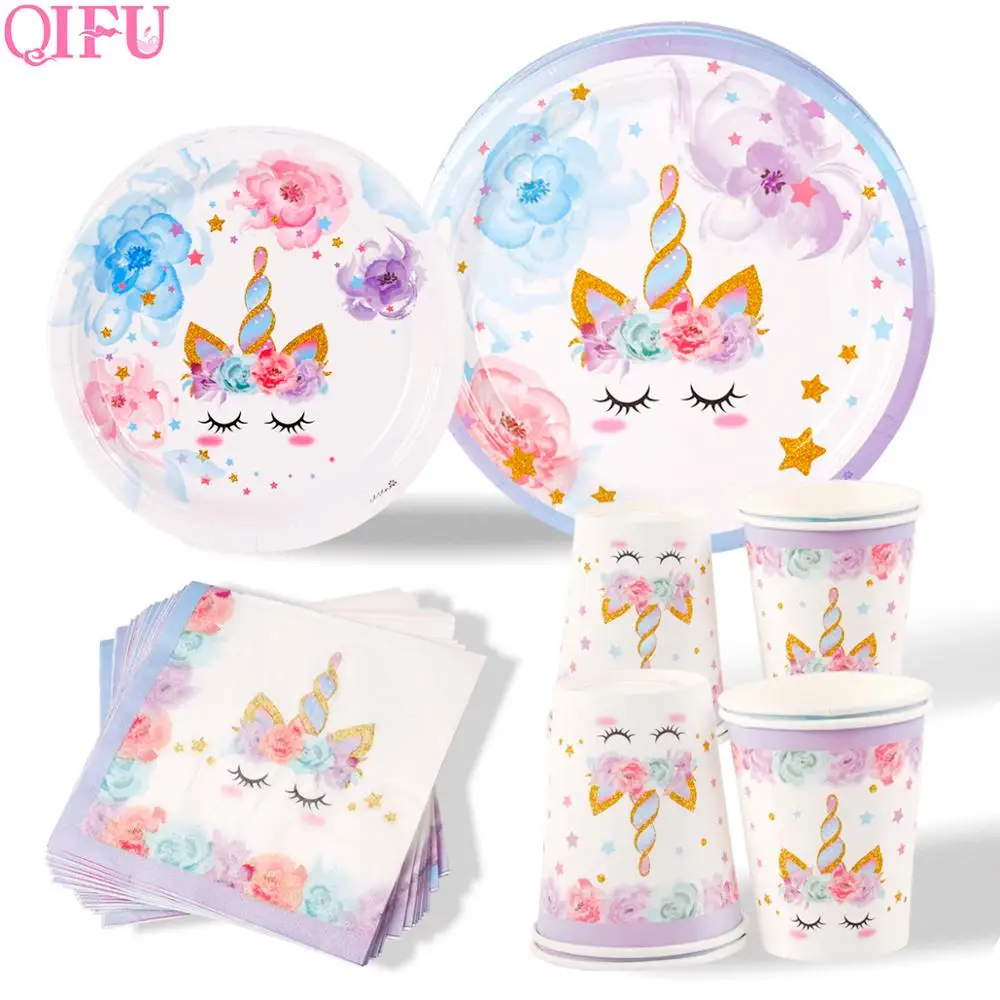 QIFU New Unicorn Tableware Kids Birthday Party Events Disposable Unicorn Plates Napkins Cups Unicorn Birthday Party Supplies
QIFU New Unicorn Tableware Kids Birthday Party Events Disposable Unicorn Plates Napkins Cups Unicorn Birthday Party Supplies