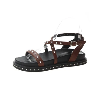 Women Sandals Comfy Thick Bottom Increase Flat Shoes New Style Rivet Cross-tied Summer Outdoor Women Fashion Non-slip Shoes
Women Sandals Comfy Thick Bottom Increase Flat Shoes New Style Rivet Cross-tied Summer Outdoor Women Fashion Non-slip Shoes