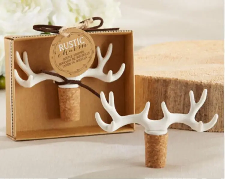 New Arrival Unique "Rustic Charm" Antler Bottle Stopper Wedding Party Favors for sale 100pcs/lot Free Shipping
New Arrival Unique "Rustic Charm" Antler Bottle Stopper Wedding Party Favors for sale 100pcs/lot Free Shipping