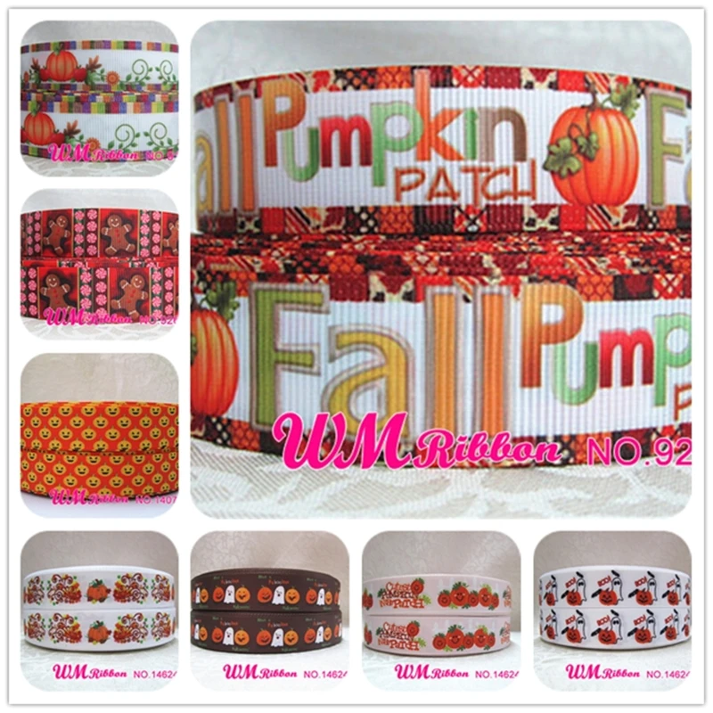 Q&N ribbon 7/8inch 22mm halloween pumpkin printed grosgrain ribbon webbing 50yards/roll for sport hair tie hair bow headband 
Q&N ribbon 7/8inch 22mm halloween pumpkin printed grosgrain ribbon webbing 50yards/roll for sport hair tie hair bow headband