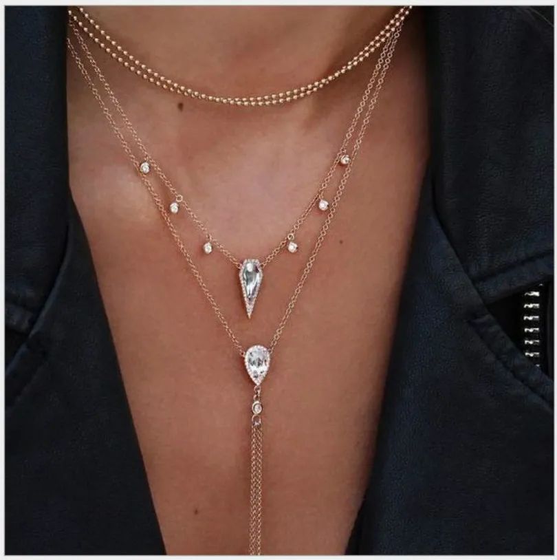 Фото Лидер продаж модные ювелирные изделия ретро четырехслойное ожерелье в форме