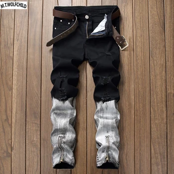 2018 Europe America men's Distressed hole coated jeans casual mens Elasticity casual straight denim pants fashion male trousers
2018 Europe America men's Distressed hole coated jeans casual mens Elasticity casual straight denim pants fashion male trousers