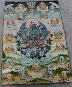 Crafts statue Embossed Tibetan Buddhism Nepal Thangka Weaving Deportation Green Buddha Image
Crafts statue Embossed Tibetan Buddhism Nepal Thangka Weaving Deportation Green Buddha Image