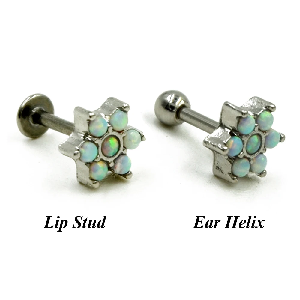 1Pc Opal Flower Ear Tragus Stud Cartilage Earring Labret Piercing Lip Ring Body Jewelry Retainers 16g
1Pc Opal Flower Ear Tragus Stud Cartilage Earring Labret Piercing Lip Ring Body Jewelry Retainers 16g