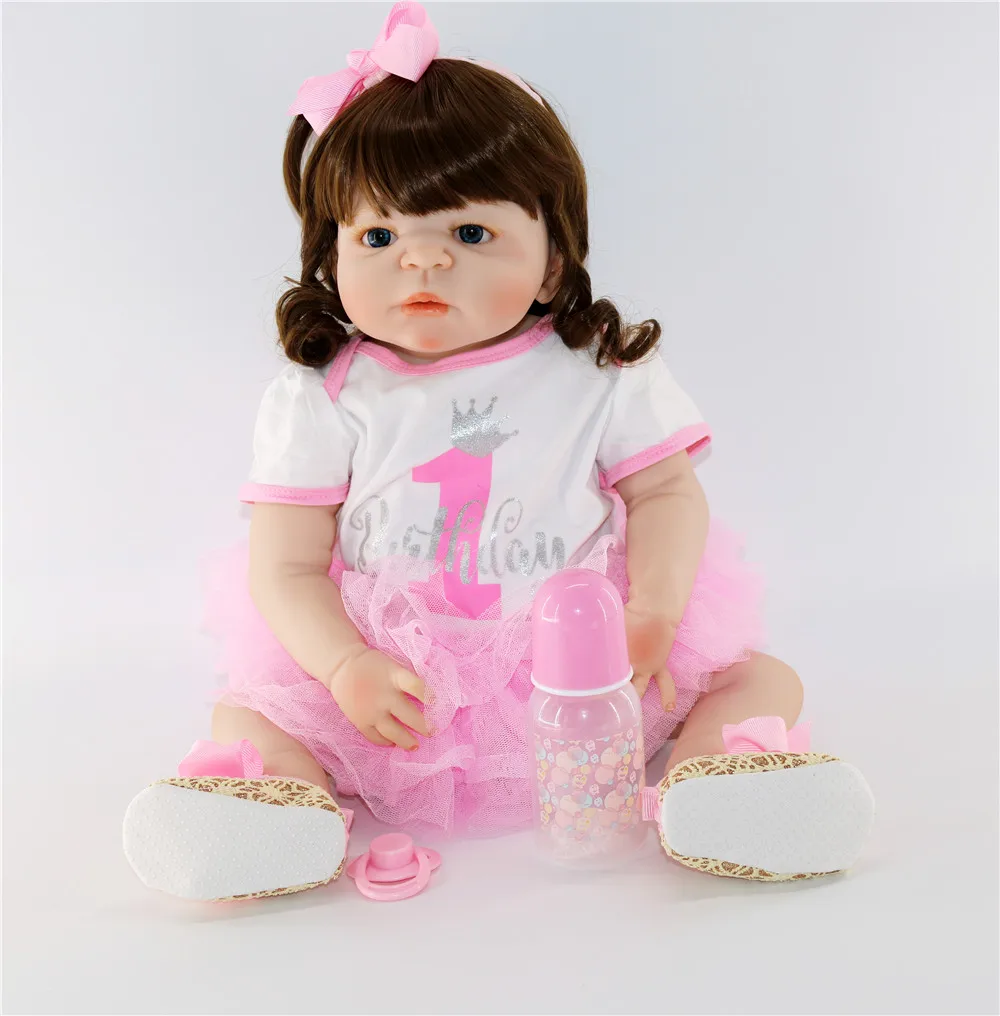 Full silicone vinyl reborn baby dolls toys 23"57cm bebes reborn curly hair girl princess doll real baby alive doll
Full silicone vinyl reborn baby dolls toys 23"57cm bebes reborn curly hair girl princess doll real baby alive doll