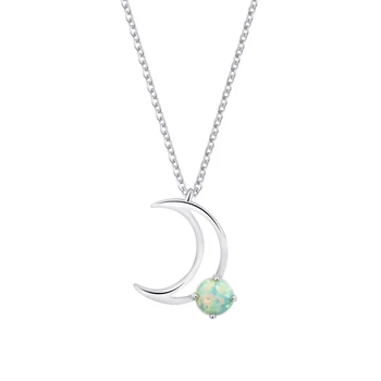10PCS Muslim Silver Color Curved Crescent Moon Pendant Necklace Femme Charm Natural Blue Opal Stone Couple Lovers' Accessories
10PCS Muslim Silver Color Curved Crescent Moon Pendant Necklace Femme Charm Natural Blue Opal Stone Couple Lovers' Accessories