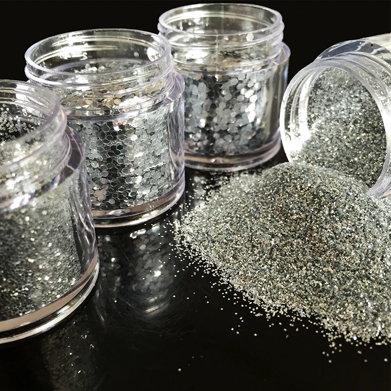 3D Silvery Hexagonal small sequin art manicure accessories UV nail glitter powder dust Platinum Color shimmer Flashing powder
3D Silvery Hexagonal small sequin art manicure accessories UV nail glitter powder dust Platinum Color shimmer Flashing powder