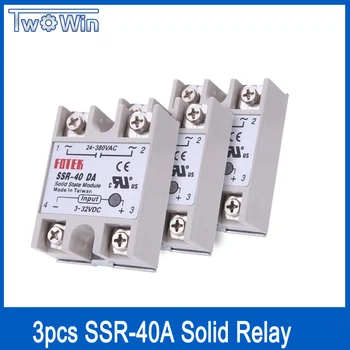 3PCS solid state relay dc 40 ssr 40a solid state relay single-phase input 3-32V DC output 24-380V AC
3PCS solid state relay dc 40 ssr 40a solid state relay single-phase input 3-32V DC output 24-380V AC