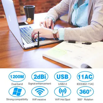 1200Mbps Wireless USB Wifi Adapter, AC1200 Dual Band 2.4GHz/300Mbps+5GHz/867Mbps,802.11 ac/a/b/g/n High Gain Antenna Network L
1200Mbps Wireless USB Wifi Adapter, AC1200 Dual Band 2.4GHz/300Mbps+5GHz/867Mbps,802.11 ac/a/b/g/n High Gain Antenna Network L
