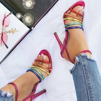 Colorful Gladiator Sandals High Heel Open Toe Cut Out Summer Shoes Strappy Woman Sandals Fahion Runway Night Club Shoes
Colorful Gladiator Sandals High Heel Open Toe Cut Out Summer Shoes Strappy Woman Sandals Fahion Runway Night Club Shoes