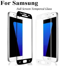 Full Cover Color Screen Protector Tempered Glass For Samsung Galaxy S4 S5 S6 Note 3 4 5 A5 A7 2016 Version