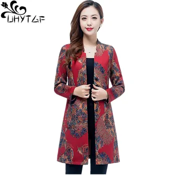 UHYTGF 5XL plus size thin windbreaker women's Fashion printed spring autumn trench coat for women Single-breasted long coat 197
UHYTGF 5XL plus size thin windbreaker women's Fashion printed spring autumn trench coat for women Single-breasted long coat 197