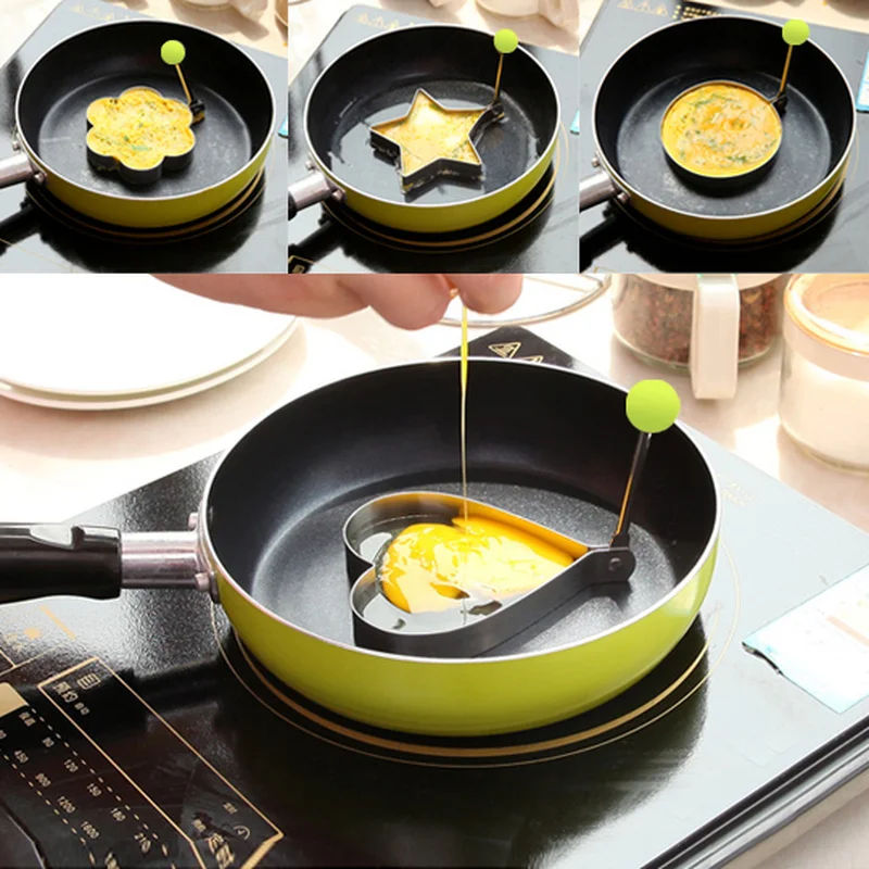 Stainless Steel Cute Shaped Fried Egg Mold Pancake Rings Mold Kitchen Tool Omelette Egg Frying Mold Love Flower Round Star 2018
Stainless Steel Cute Shaped Fried Egg Mold Pancake Rings Mold Kitchen Tool Omelette Egg Frying Mold Love Flower Round Star 2018