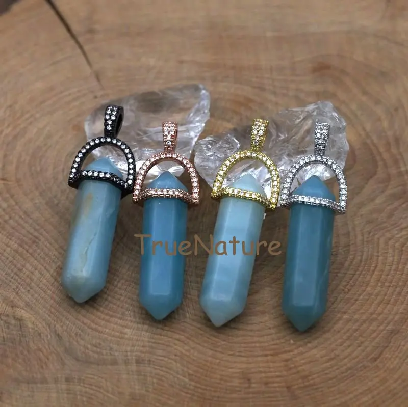 Healing Aquamarines Hexagonal Column Pendant Double Terminated Pencil Jewelry Metal Electroplated Pendant In 45*10 mm PM7401
Healing Aquamarines Hexagonal Column Pendant Double Terminated Pencil Jewelry Metal Electroplated Pendant In 45*10 mm PM7401