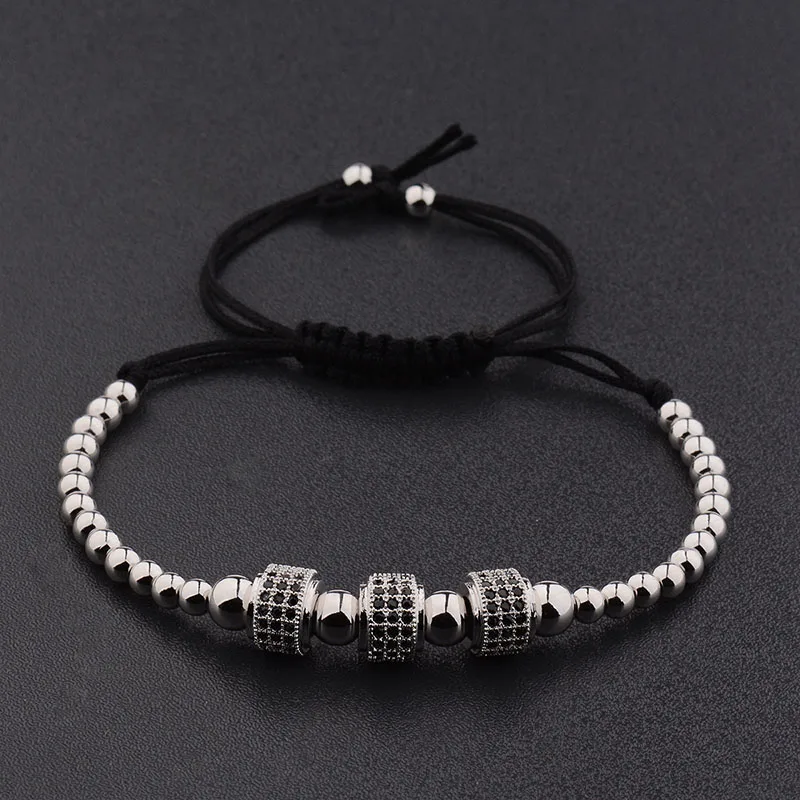 4 Colors Handmade Bead Silver Bracelet Men Fashion Jewelry 4mm Tires Shape Zircon Beads Braided Bracelet Femme AB1024
4 Colors Handmade Bead Silver Bracelet Men Fashion Jewelry 4mm Tires Shape Zircon Beads Braided Bracelet Femme AB1024