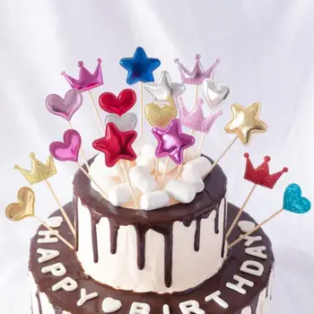 5 pcs/lot heart star crown cake topper for birthday cupcake baby shower party Food stickers wedding decoration supplies
5 pcs/lot heart star crown cake topper for birthday cupcake baby shower party Food stickers wedding decoration supplies