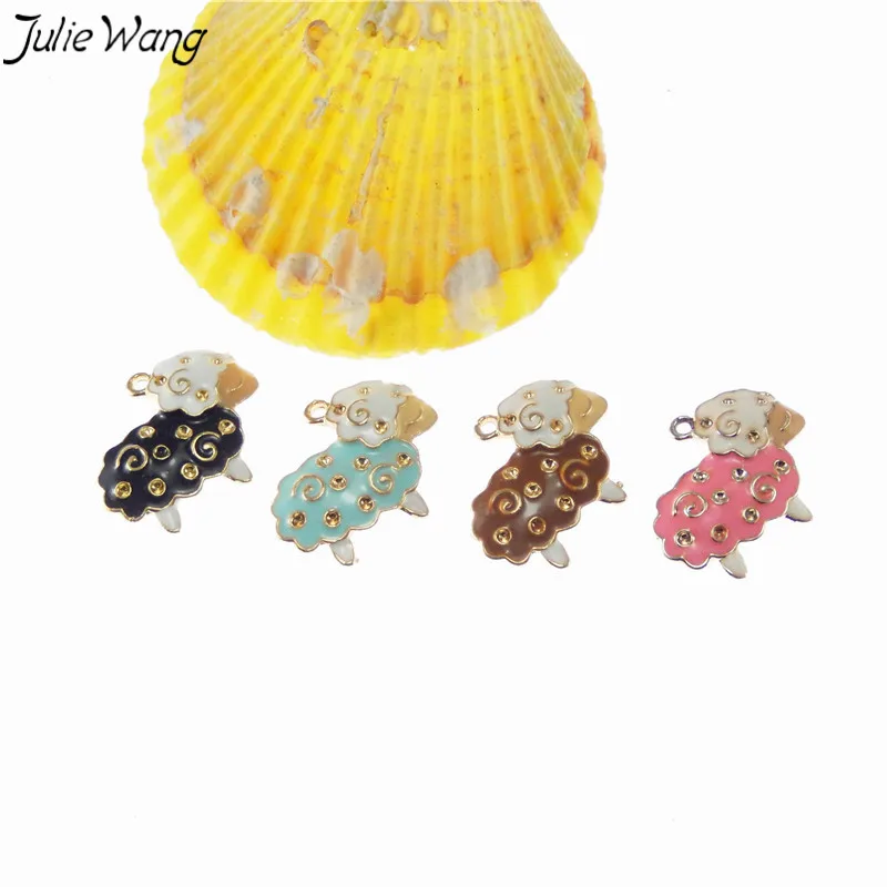 Julie Wang 5PCS Colorful Enamel Cute Sheep Gold Base Metal Pendant Charm for Making Necklace Women Jewelry Accessory Finding
Julie Wang 5PCS Colorful Enamel Cute Sheep Gold Base Metal Pendant Charm for Making Necklace Women Jewelry Accessory Finding