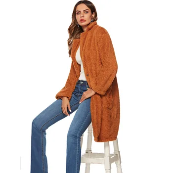 Autumn Winter Women Wool Blends Lamb Faux Fur Long Jacket Coats Pocket Female Thick Warm Solid Teddy Fleece Soft Plush Outerwear
Autumn Winter Women Wool Blends Lamb Faux Fur Long Jacket Coats Pocket Female Thick Warm Solid Teddy Fleece Soft Plush Outerwear