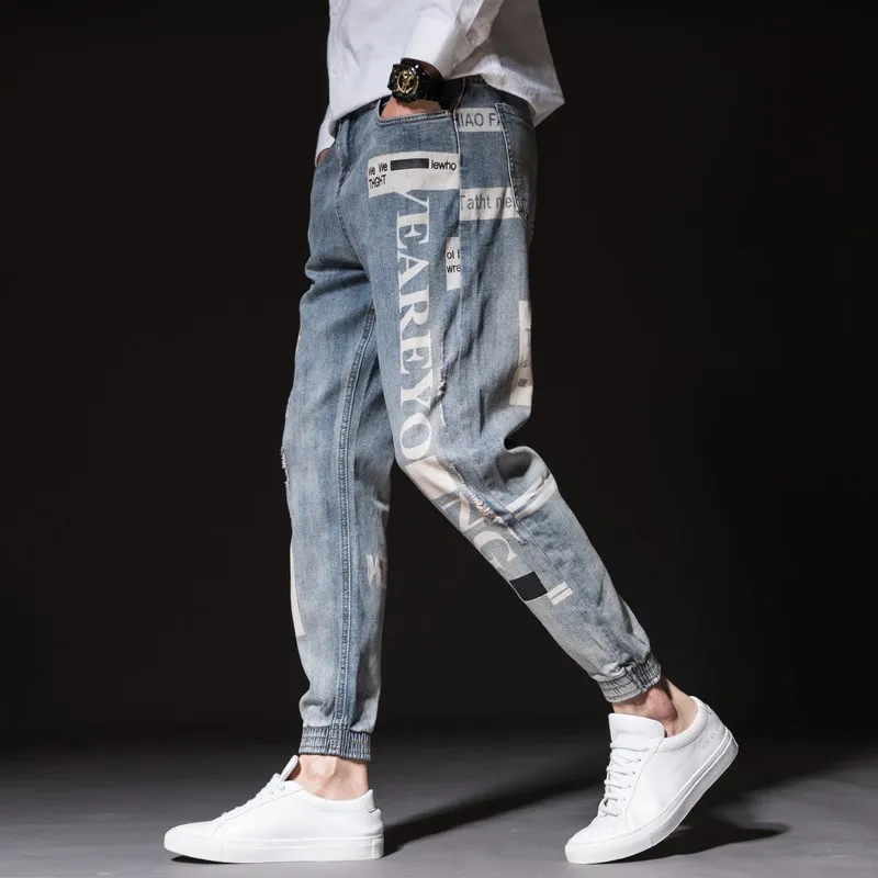 Wholesale 2020 spring autumn Men's Jeans Loose hip hop printed letter Ankle length teenagers Feet Harem Pants Mens jeans men
Wholesale 2020 spring autumn Men's Jeans Loose hip hop printed letter Ankle length teenagers Feet Harem Pants Mens jeans men