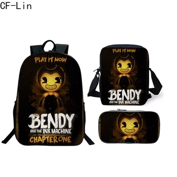Hot 3pcs/Set School Bag Bendy and The Ink Machine Backpack Children Combination Bookbag Boys Girls School Backpack Daily Mochila
Hot 3pcs/Set School Bag Bendy and The Ink Machine Backpack Children Combination Bookbag Boys Girls School Backpack Daily Mochila