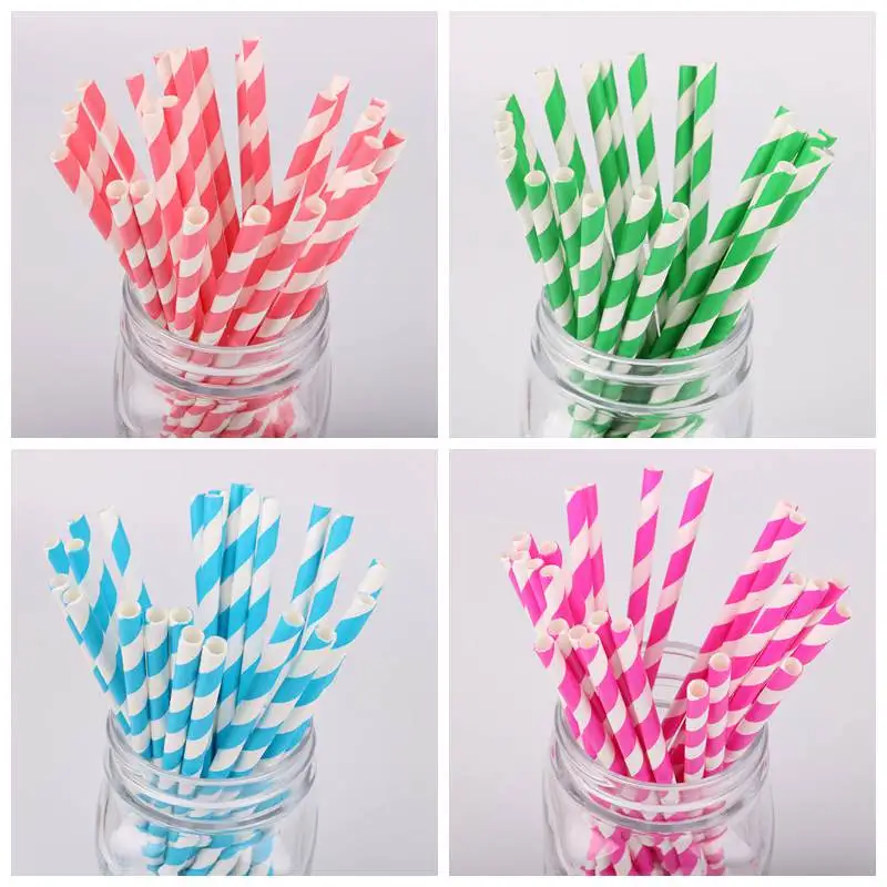 100pcs Disposable Paper Straws Colorful Striped Paper Straws Baby Shower Kids Birthday Christmas Wedding Party Decor Supplies
100pcs Disposable Paper Straws Colorful Striped Paper Straws Baby Shower Kids Birthday Christmas Wedding Party Decor Supplies
