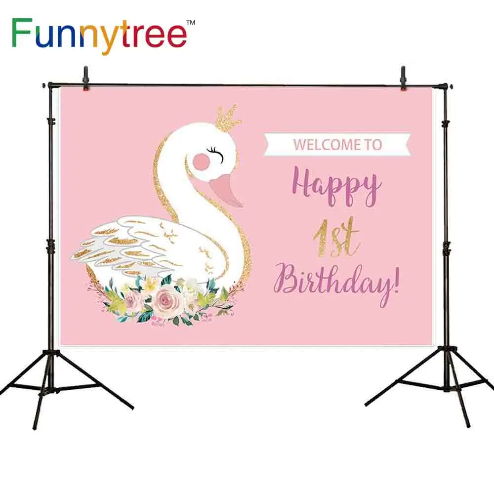 Funnytree birthday backdrop photophone pink golden swan Custom made girl photography photocall wallpaper photographic background
Funnytree birthday backdrop photophone pink golden swan Custom made girl photography photocall wallpaper photographic background