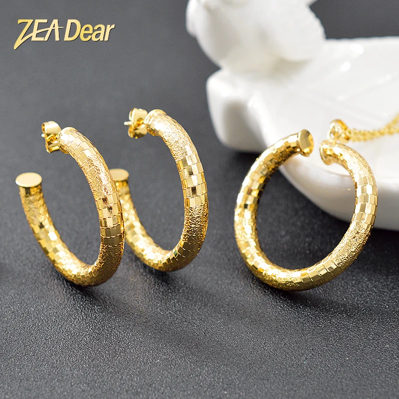 ZEA Dear Jewelry Copper Round Jewelry Set For Women Earrings Necklace Pendant For Party Wedding Dubai Fashion Jewelry Findings
ZEA Dear Jewelry Copper Round Jewelry Set For Women Earrings Necklace Pendant For Party Wedding Dubai Fashion Jewelry Findings
