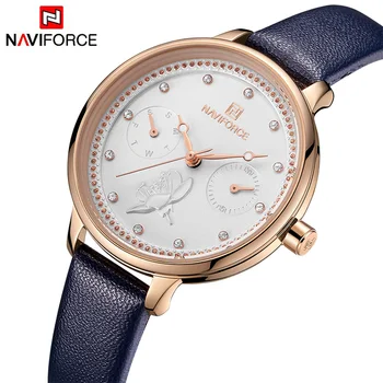 NAVIFORCE Top Brand Luxury Crystal Blue Women Watch Ladies Leather Waterproof Quartz Wrist Watch Female Date Week Display Clock
NAVIFORCE Top Brand Luxury Crystal Blue Women Watch Ladies Leather Waterproof Quartz Wrist Watch Female Date Week Display Clock