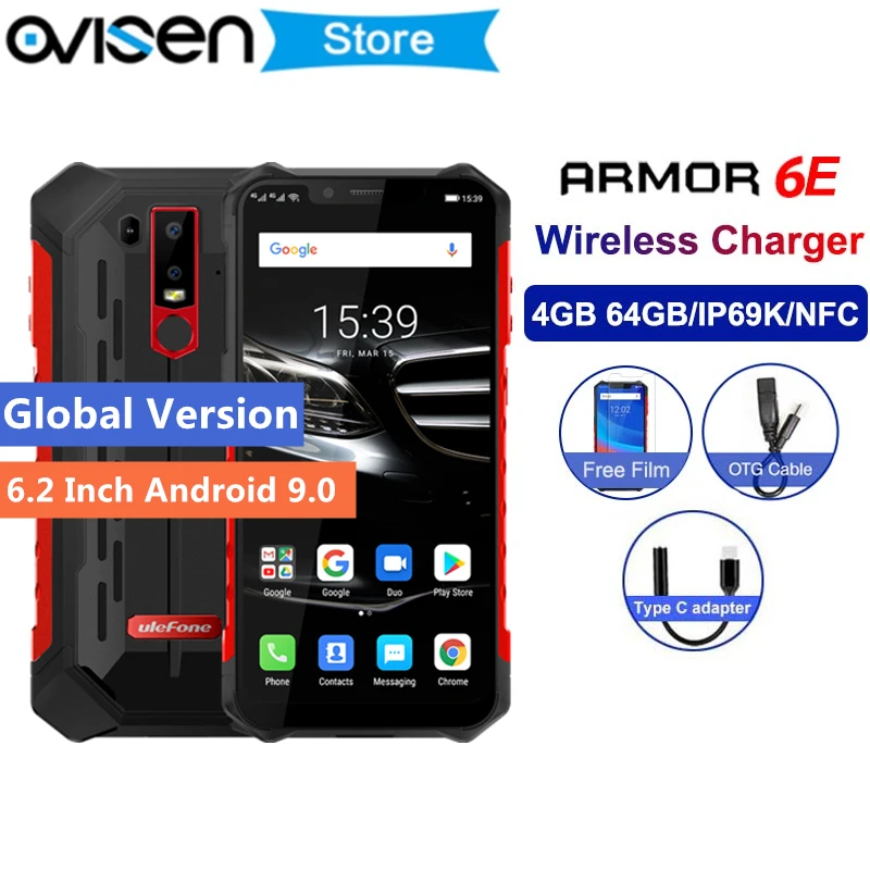 Global Version Ulefone Armor 6E IP68 Waterproof Smartphone 6.2" Helio P70 4GB 64GB Android 9.0 NFC Wireless Charge Mobile Phone
Global Version Ulefone Armor 6E IP68 Waterproof Smartphone 6.2" Helio P70 4GB 64GB Android 9.0 NFC Wireless Charge Mobile Phone