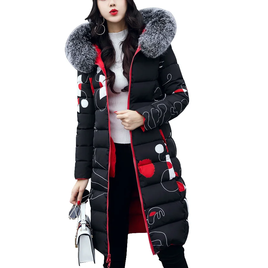 2018 winter jacket women causal print coat warm long parka hooded Female Overcoat High Quality Quilting Cotton Coat Collection
2018 winter jacket women causal print coat warm long parka hooded Female Overcoat High Quality Quilting Cotton Coat Collection